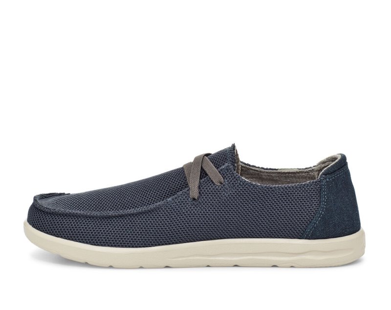 Sanuk Shaka Mesh No Tie Men's Sidewalk Surfers Navy | Canada 289PJJ